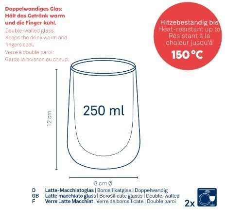 Zestaw Szklanek Do Latte Macchiato2el.Fontana - Kela