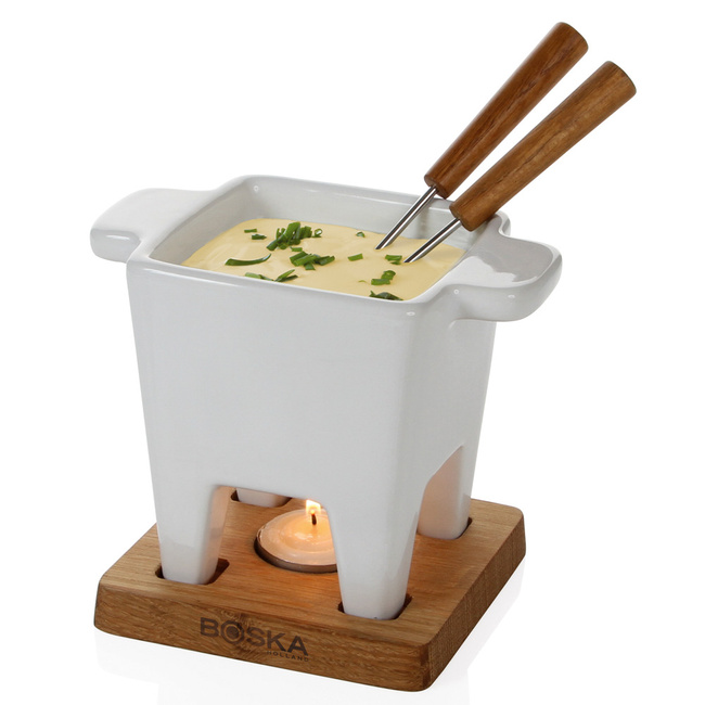 Zestaw Tapas Fondue biały, poj. 200ml, dąb - Boska