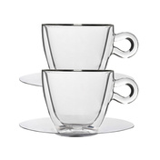 Filiżanki termiczne do espresso 2 szt. + podstawki - Luigi Bormioli