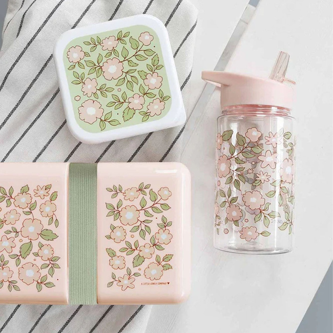 Butelka na wodę dla dzieci Blossoms pink 0,45l - A Little Lovely Company