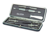 Zestaw do manicure 5 cz. stal niklowana szary, sztywne etui - Erbe Solingen