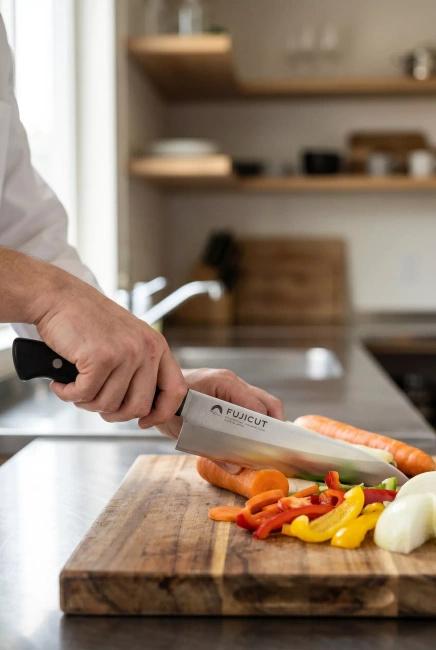Nóż Santoku Tojiro Fujicut #3000, 18 cm, rdzeń ze stali Mo-V