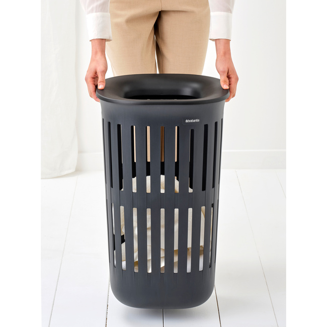 Kosz na pranie Brabantia Collect-It 55 L z pokrywą Quick-Drop, czarny