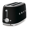 Smeg - Toster, Cztery Kromki, Czarny 50's Style Tsf02Bleu Czarny