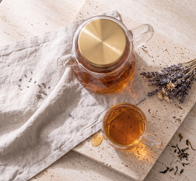 Zaparzacze do herbaty 1300 ml złote Geo Gold - Vialli Design