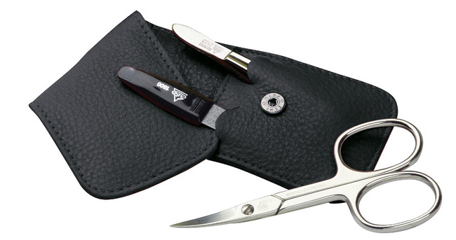 Zestaw do manicure 3 cz. stal niklowana czarny - Erbe Solingen