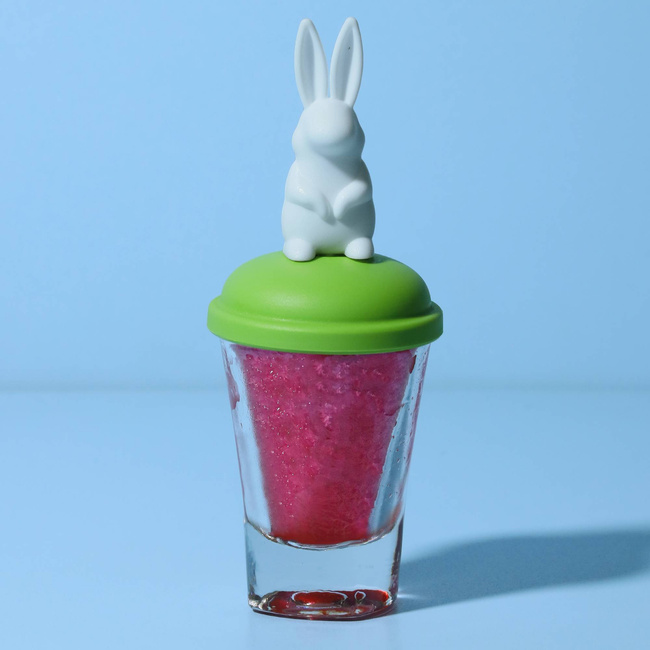 Pojemnik do lodów na patyku Qualy Bunny, biało-zielony króliczek