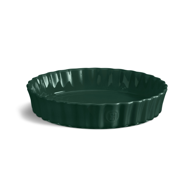 Głębokie naczynie do tarty - 28 cm - cedrowy/zielony - Emile Henry