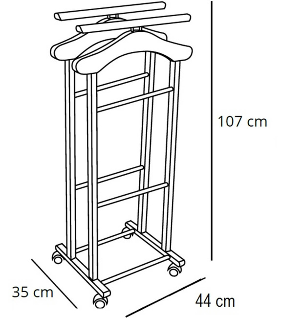 Arredamenti Clever Wieszak Do Sypialni - 108 X 46 Cm, Biały