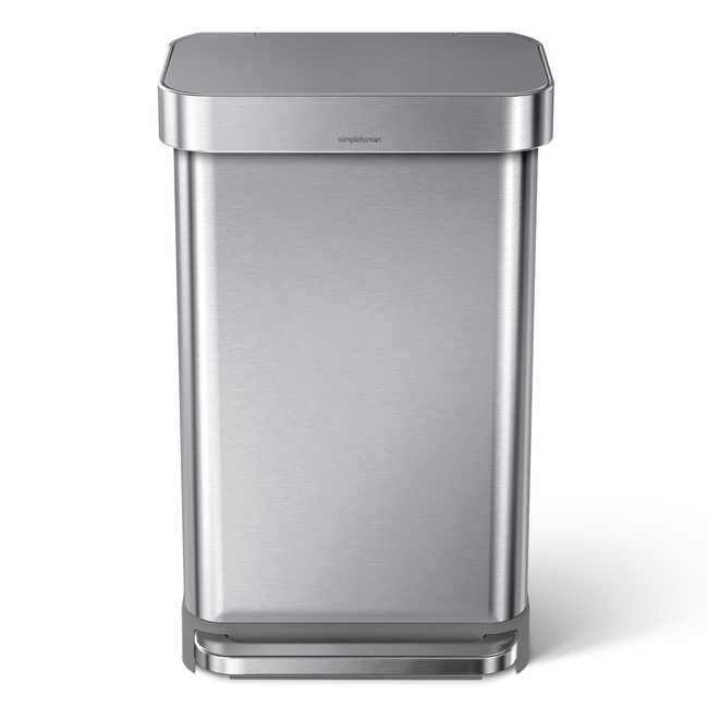 Kosz pedałowy Simplehuman CW2080, 45 l, z kieszenią na worki, stal szczotkowana