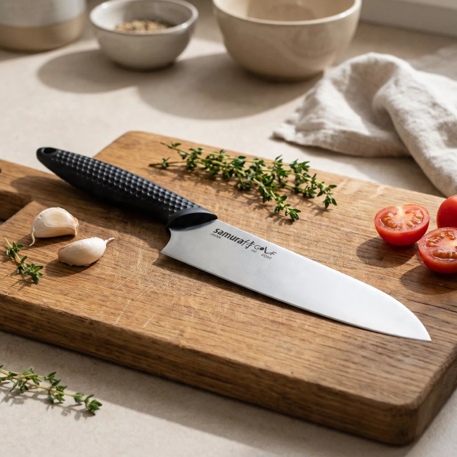 Samura Golf Nóż Kuchenny Santoku AUS-8, ostrze 18 cm