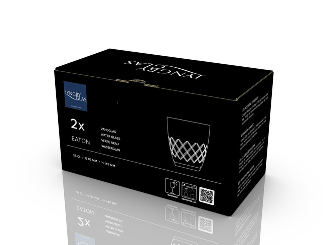 Szklanki do wody ze szkła kryształowego Eaton 300 ml 2 sztuki - Lyngby glas