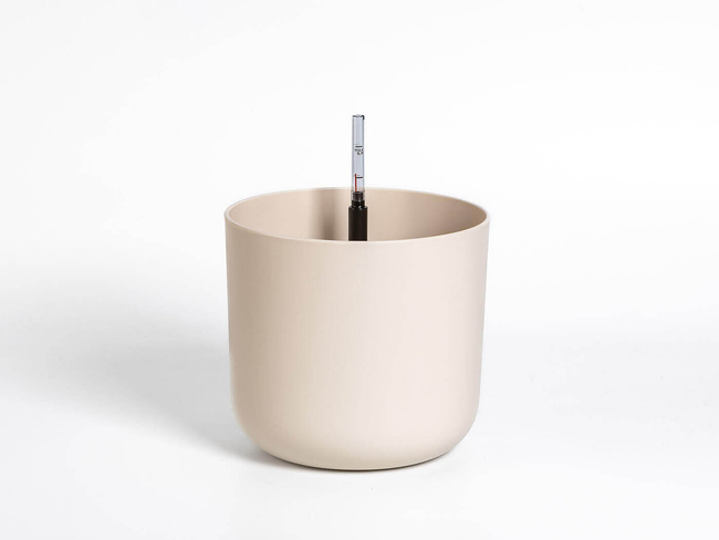 Plastia Tolita Doniczka Samonawadniająca Okrągła Z Wkładem 19 Cm - Beżowy
