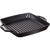 Kwadratowa patelnia żeliwna grillowa z dwoma uchwytami 28 cm, czarny - Staub