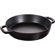 Patelnia żeliwna z dwoma uchwytami 26 cm, czarny - Staub