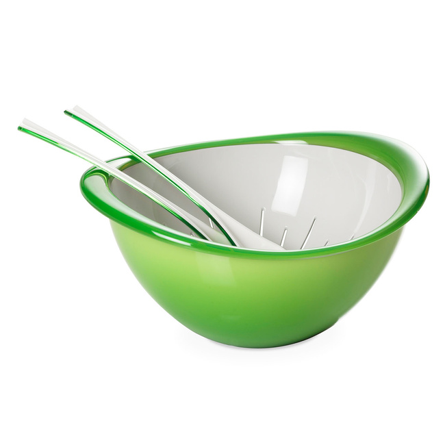 Miska + Durszlak + Łyżki Do Serwowania Zielone