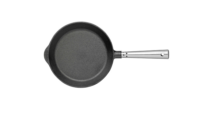 Professional Patelnia płytka ze stalową rączką - 22 cm, Czarny - Skeppshult