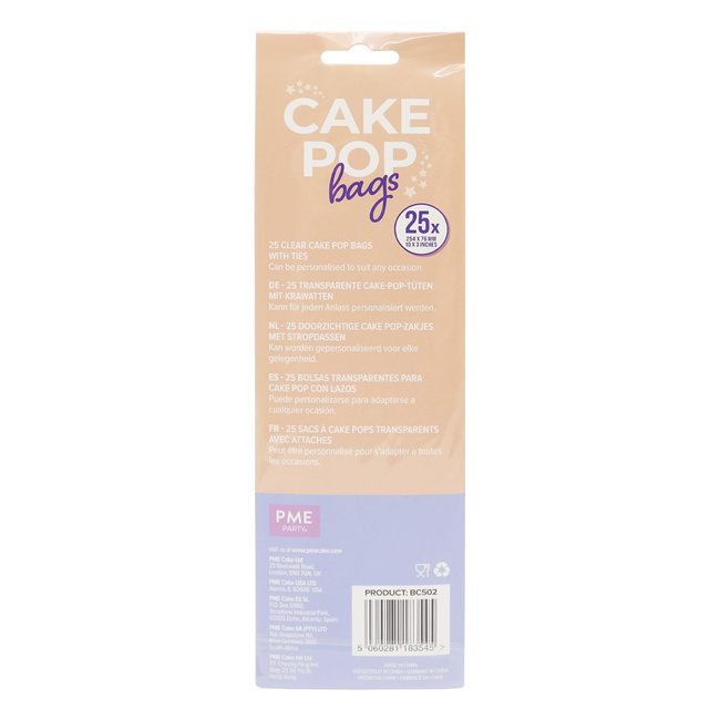 Pme zestaw torebek Cake Pop ze srebrnymi wstążkami