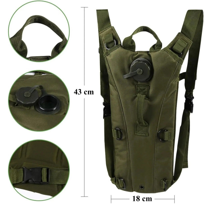 EXTRALINK Military plecak rowerowy górski z bukłakiem na wodę 3L hydracyjny MIL-1114