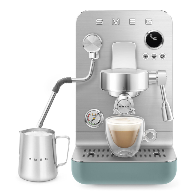 Smeg - Ekspres Do Kawy, Kolbowy Ekspresy Do Kawy, Kolbowe, Minipro Emc02Egmeu Szmaragdowy (Mat)