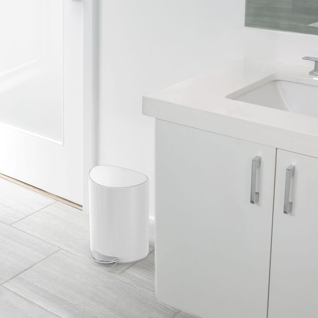 Kosz pedałowy Simplehuman CW2108, 6 l, półokrągły, biała stal