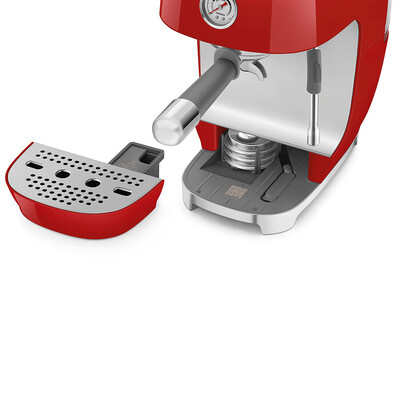 Smeg - Ekspres do kawy, kolbowy ECF03 50's Style - czerwony