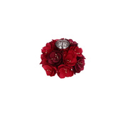 Świeczniki na tealight Rituali Domestici Rosesurose, wianek z czerwonymi kwiatami, 4 szt., 18 cm
