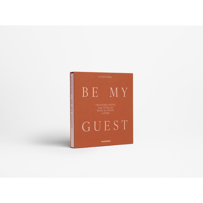 Księga gości Printworks Be My Guest, różowa w rdzawym etui, 100 stron