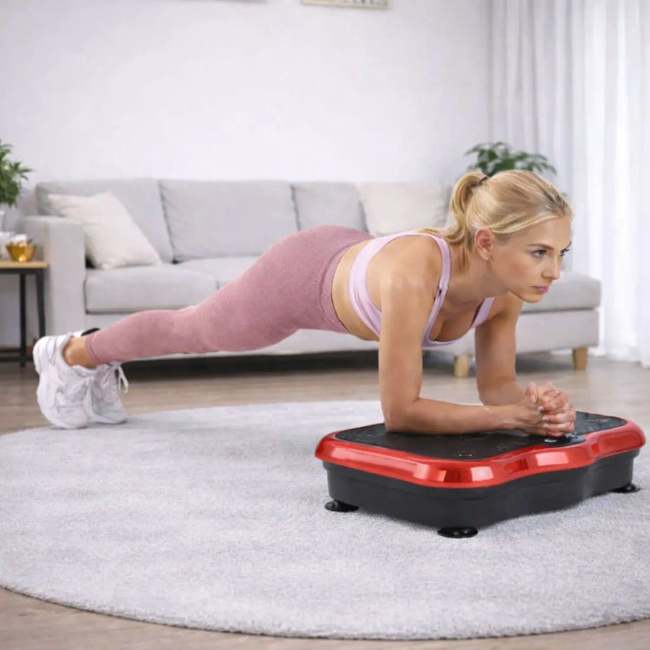 Extralink Moonwalk Spinmove Czerwony | Platofrma Wibracyjna do Ćwiczeń Fitness | 200w