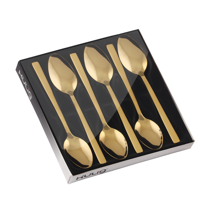 Komplet 6 Łyżeczek Do Herbaty Piano Gold W Pudełku 29507
