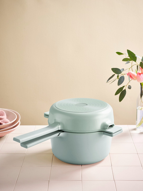 Zestaw garnków Brabantia Compact, 5 elementów, Jade Green, na indukcję