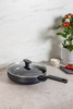 Patelnia głęboka Brabantia Onyx 26 cm ze szklaną pokrywką