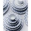 Owalny talerz do serwowania z zdobionej białej porcelany 38 cm La Bella Tavola A - Alessi