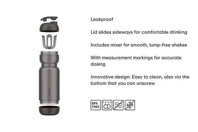 Shaker sportowy Active 800 ml Ceramic White - Mepal