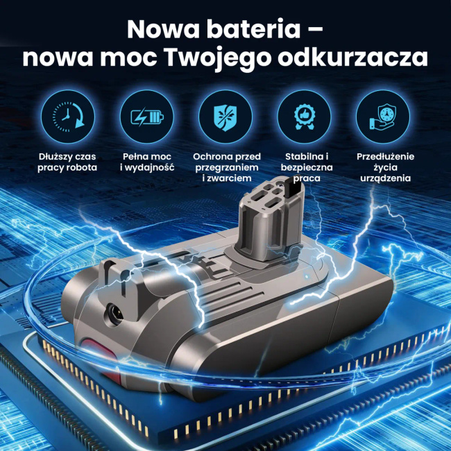 Extralink | Bateria, akumulator do odkurzacza, zamiennik dla Dyson V11 V15 SV46 SV47 | (Click type) 25.2V 4000mAh