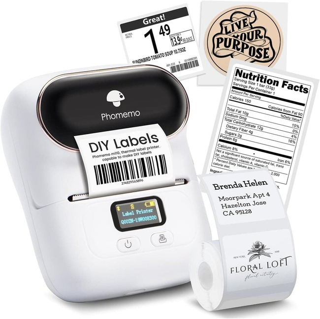 Extralink Mini Printer Labeler Mini drukarka etykiet biała