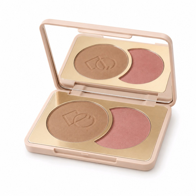 Bronzer i róż Lovro Bronze & Blush Set, prasowany duet do modelowania twarzy