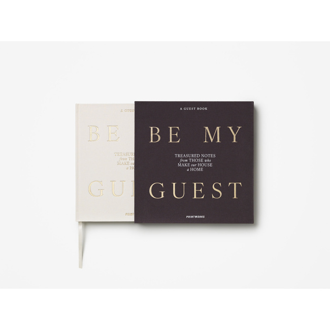 Księga gości Printworks Be My Guest, biała w antracytowym etui, 100 stron