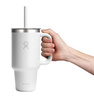 Biały kubek termiczny Hydro Flask 32 oz Travel Tumbler z uchwytem i słomką