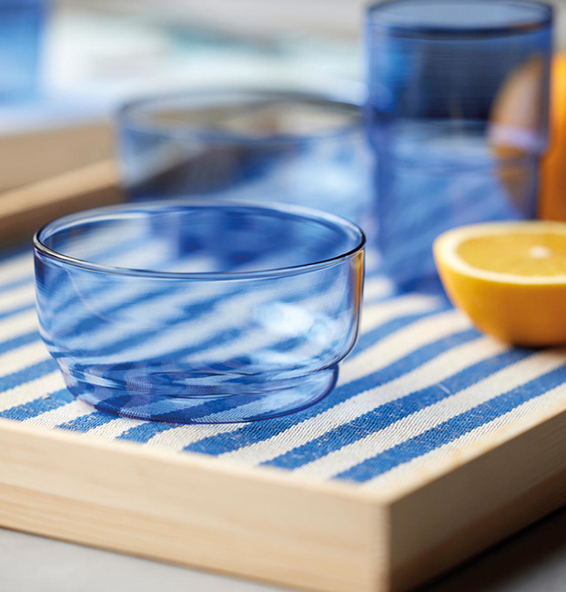 Miski szklane Lyngby Glas Torino 12 cm, niebieskie, 2 sztuki