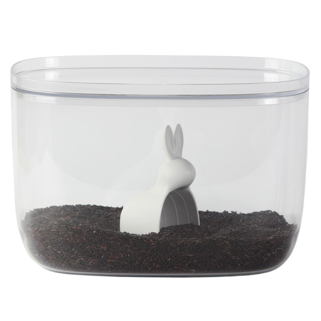 Pojemnik na ryż Qualy Bella Bunny 7 l z miarką, biały królik