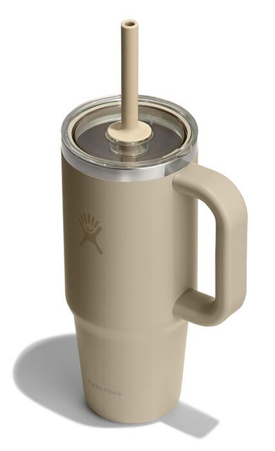 Kubek termiczny Hydro Flask Travel Tumbler 24 oz (710 ml) z uchwytem i słomką, Oat