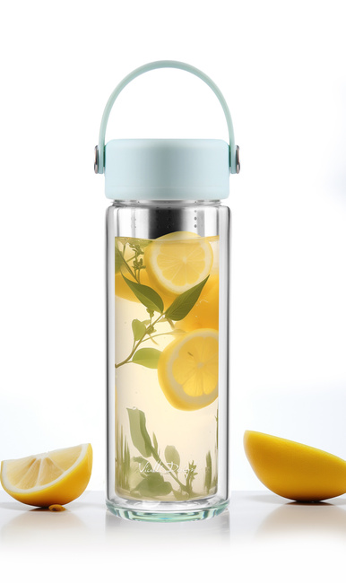 Butelka z podwójną ścianką i zaparzaczem Fuori 350 ml Miętowa 30190