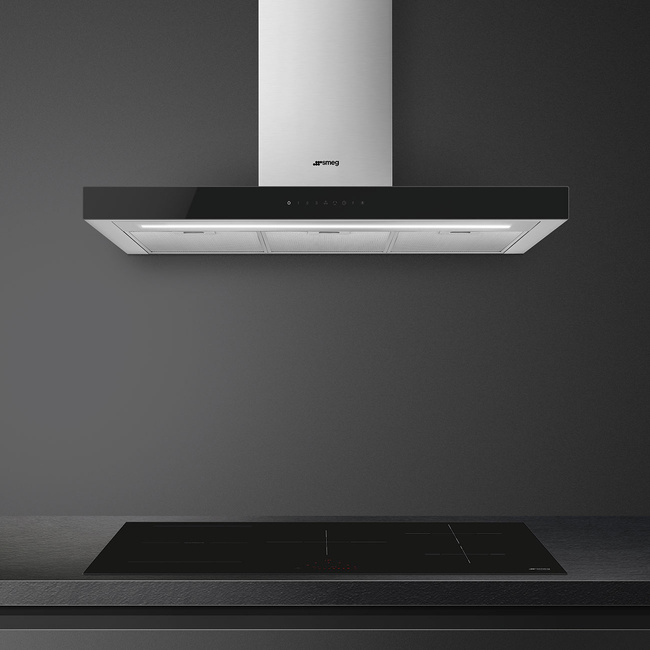 Smeg - Płyta indukcyjna, 90 cm, prosta krawędź Universal Si1m4954d Czarne szkło.