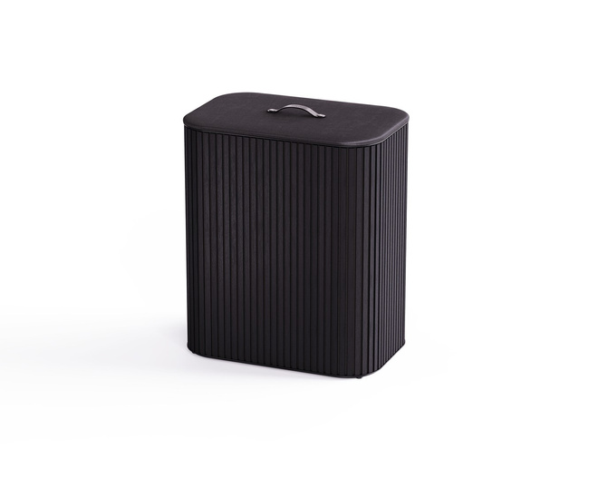 Kosz Na Pranie 90l Bambus Czarny Tota Trio Luxe - Joseph Joseph