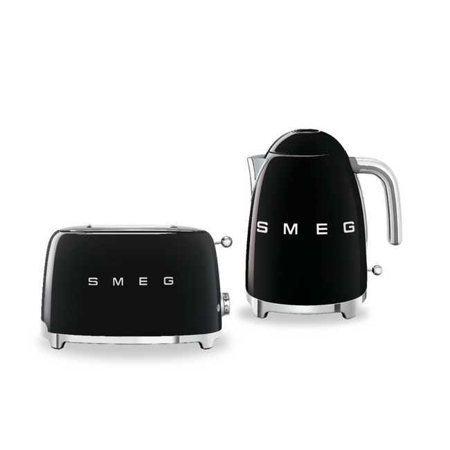 Zestaw Smeg - Czajnik + Toster Na 2 Kromki Czarny