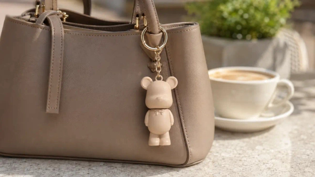 Błyszczyk do ust Lovro Sugar Teddy z drobinkami, breloczek w kształcie misia, 1,4 g