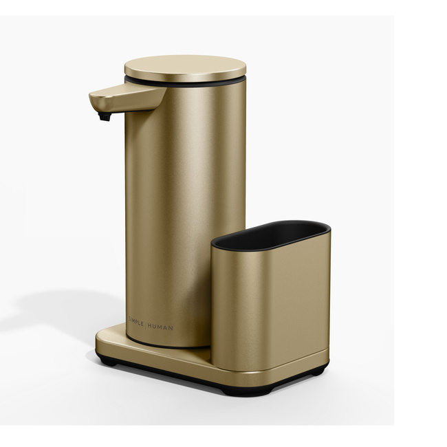 Automatyczny dozownik do mydła Simplehuman ST1106 z organizerem, 414 ml, matowe złoto