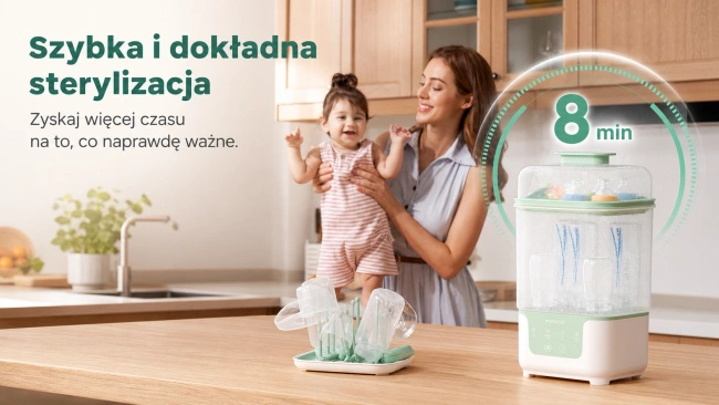 Momcozy BS04 4-in-1 Bottle Sterilizer and Dryer | Sterylizator | Suszarka | Funkcja 4 w 1