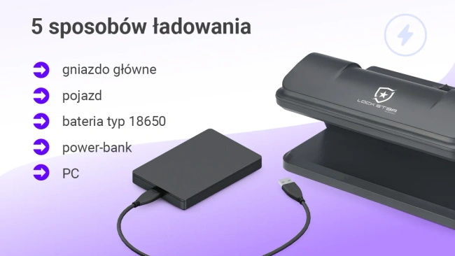 Detektor banknotów i dokumentów Extralink LockStar N-115 z lampą UV LED 2 x 9 W